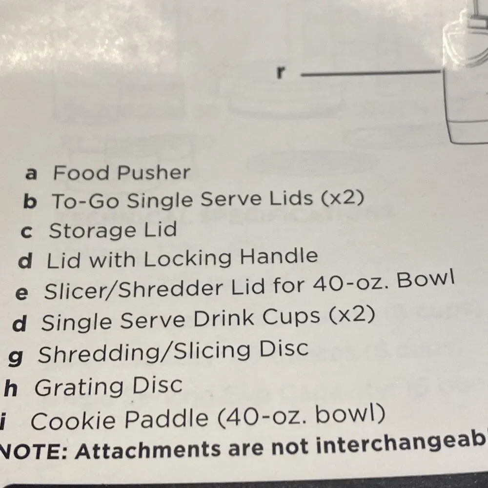 Ninja Kitchen System Pulse BL206Q BL207 Locking Lid + Food Pusher Replacement